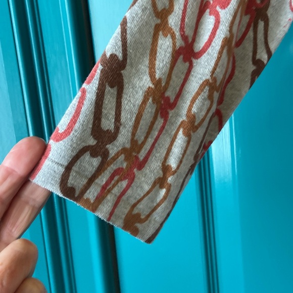 J. McLaughlin Chain Print Henley Sweater Size Large - Picture 4 of 7